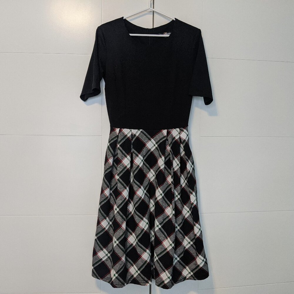 Black & Plaid Swing Dress